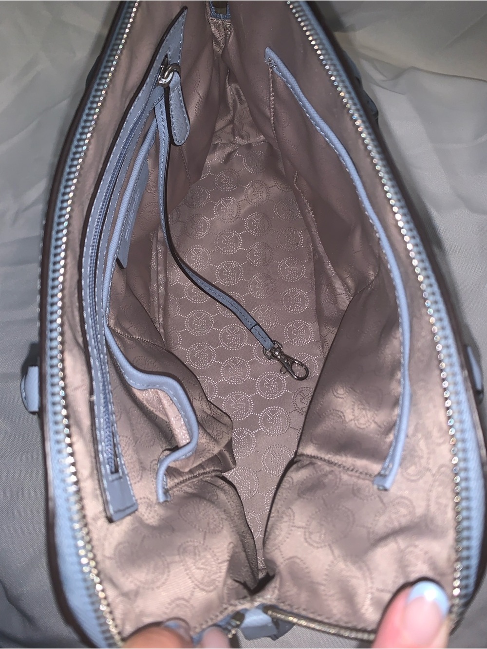 MICHAEL KORS Powder Blue Saffiano Leather Satchel - Picture 10 of 15